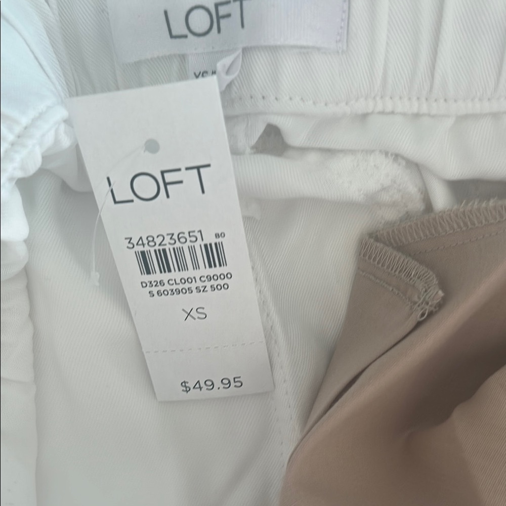 Women's White New With Tags Loft XS Drawstring Shorts - Picture 3 of 4